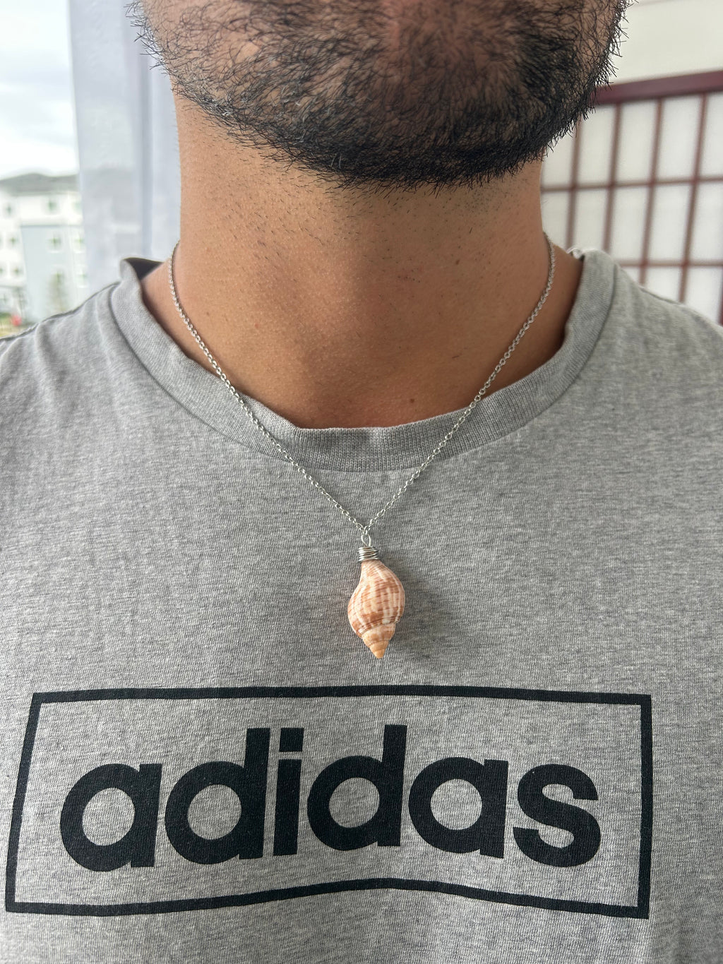 Silver Banded Tulip Necklace