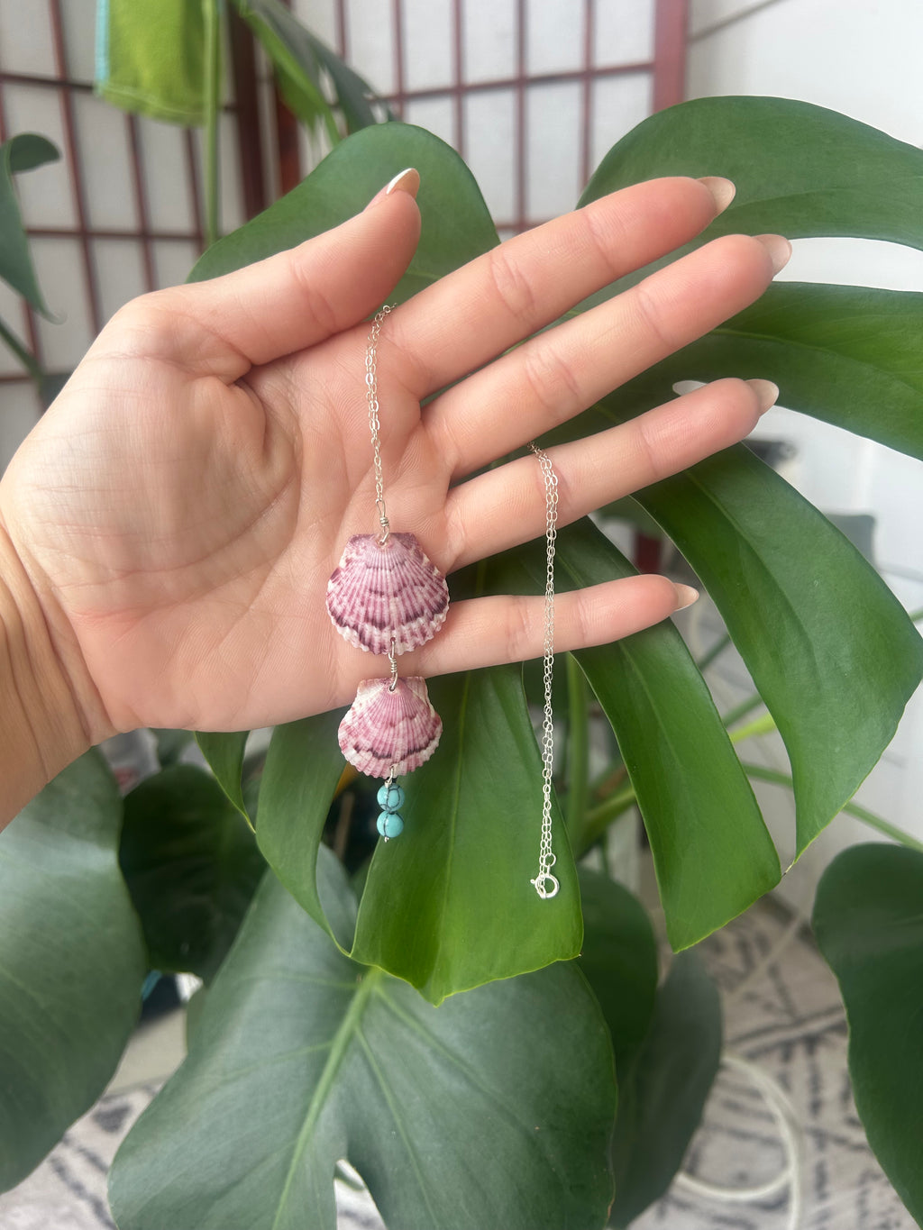 Purple & Turquoise Drop Necklace