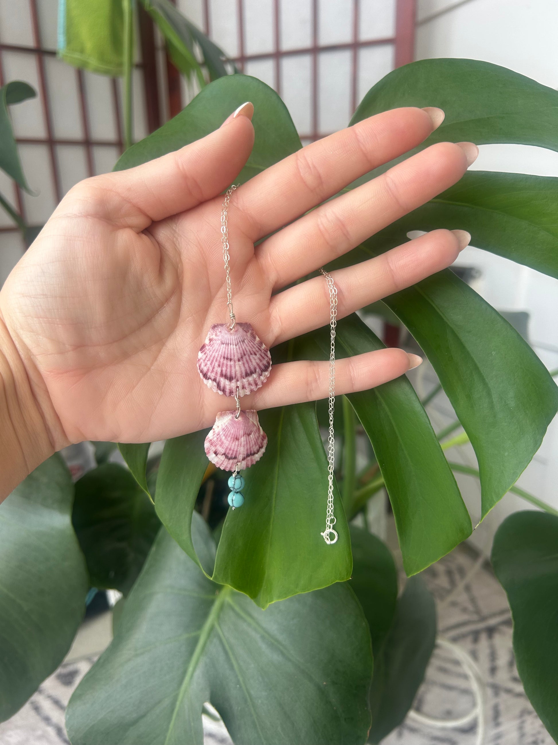 Purple & Turquoise Drop Necklace