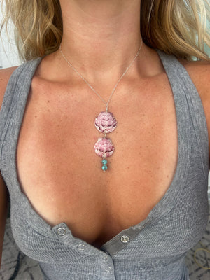 Purple & Turquoise Drop Necklace