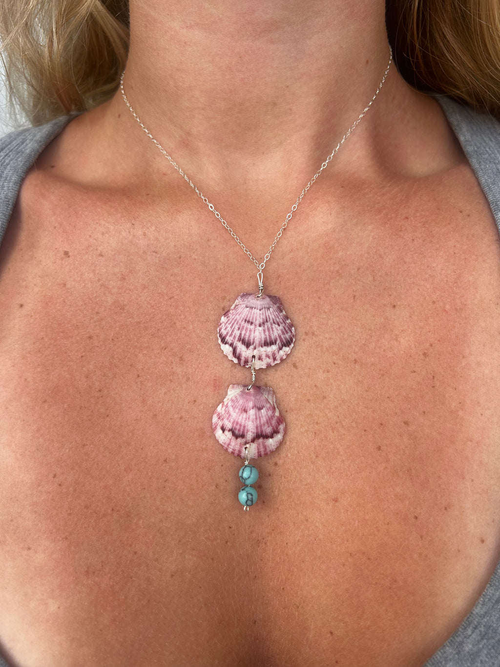 Purple & Turquoise Drop Necklace