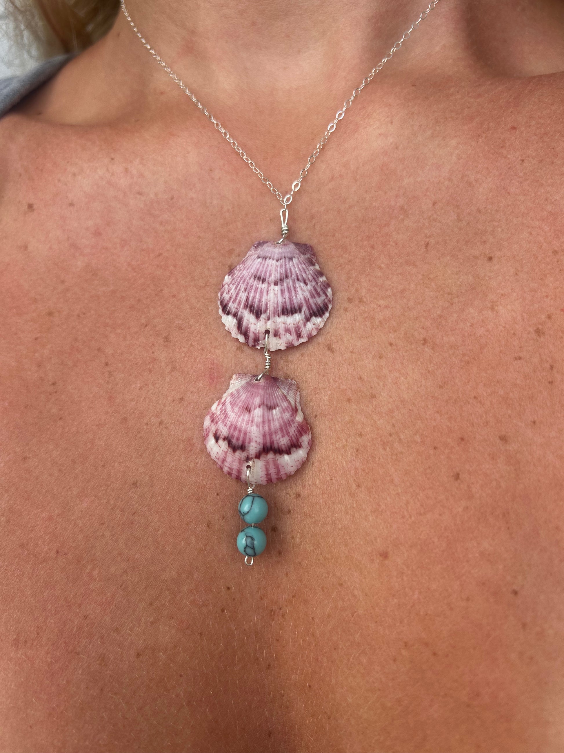 Purple & Turquoise Drop Necklace