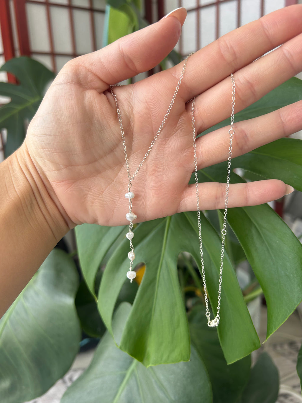 Silver Lining Drop Necklace
