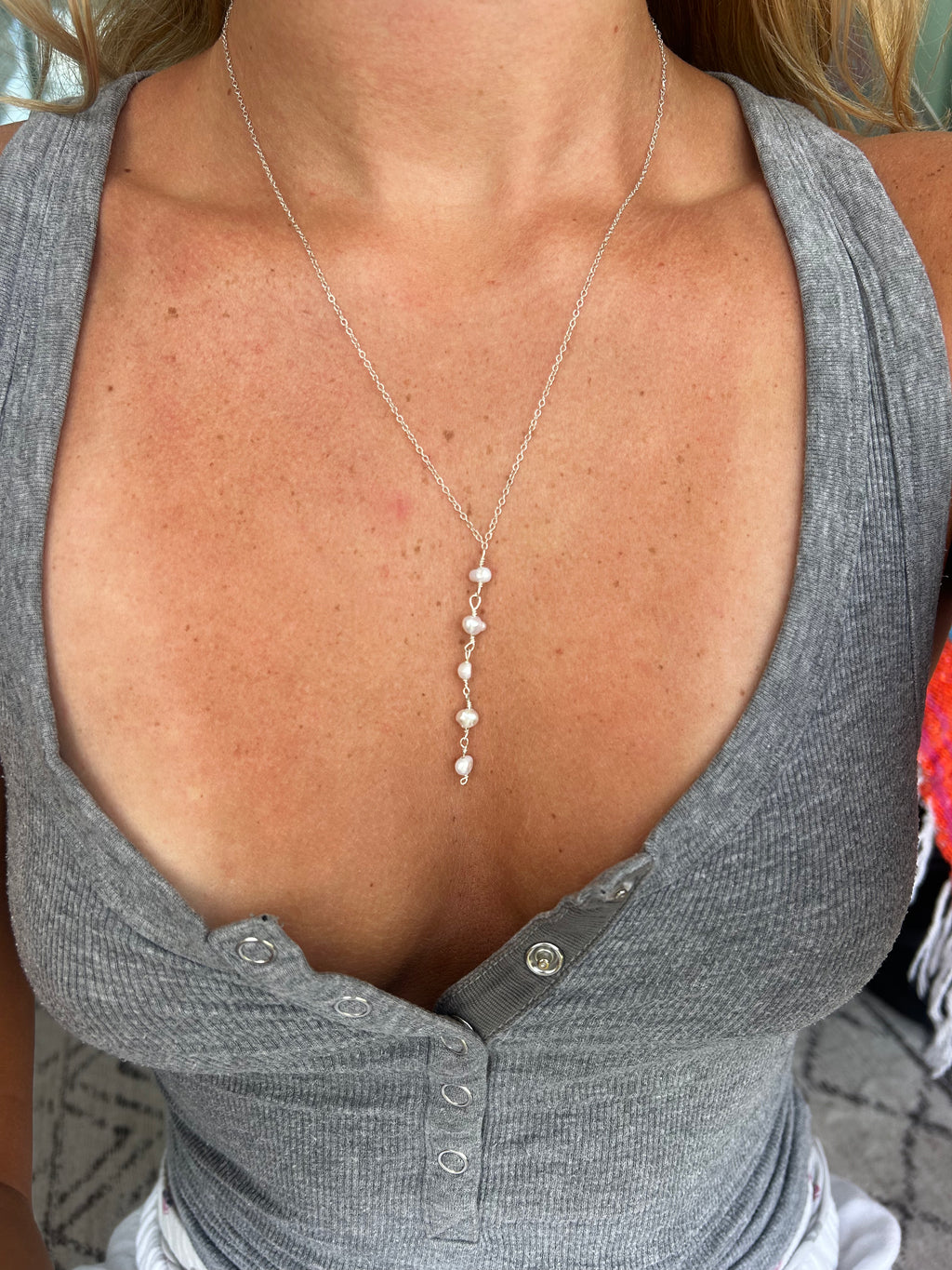 Silver Lining Drop Necklace