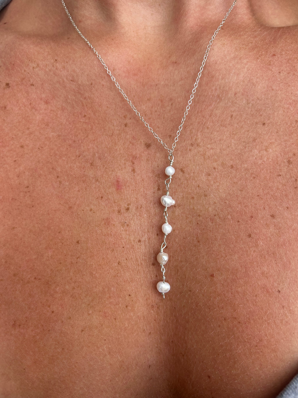 Silver Lining Drop Necklace