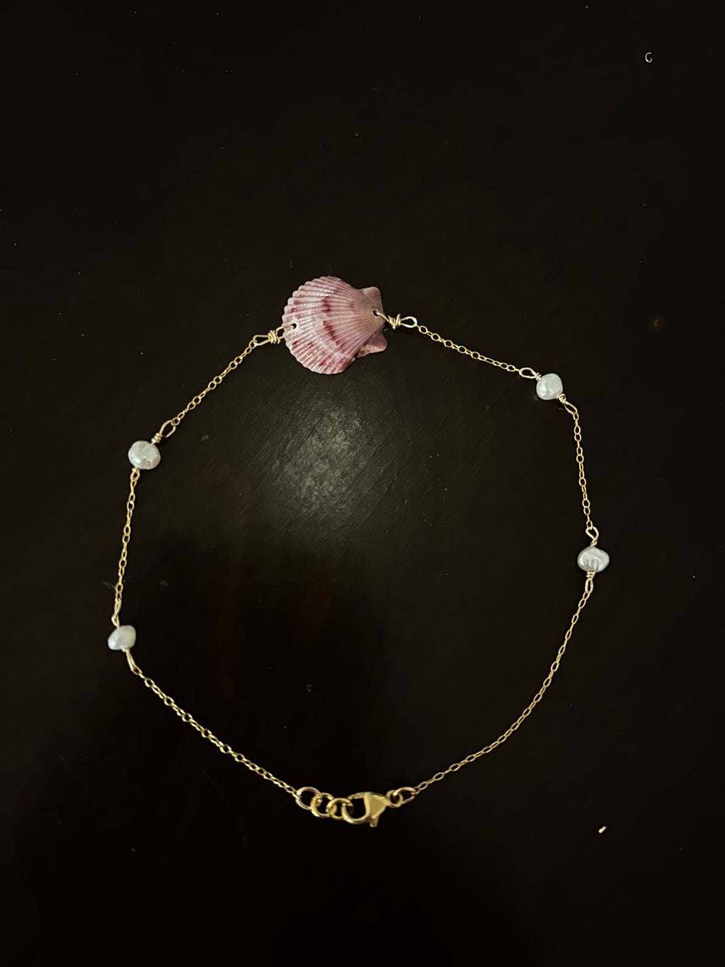 Dainty Calico Shell Anklet
